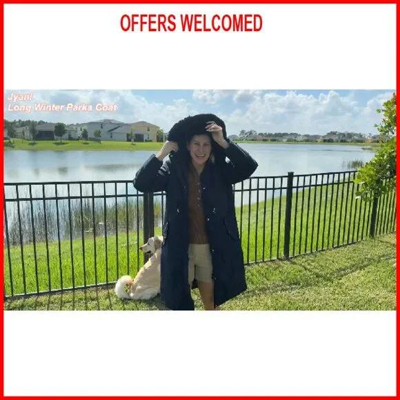 Long Puffer Winter Coat with Removable Fur Hood, Windproof Fleece Lining - Picture 8 of 8